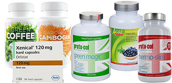 Collection of diet pill products